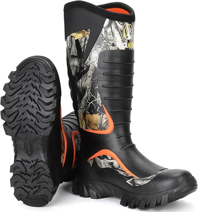 kalkal camo orange hunting boots