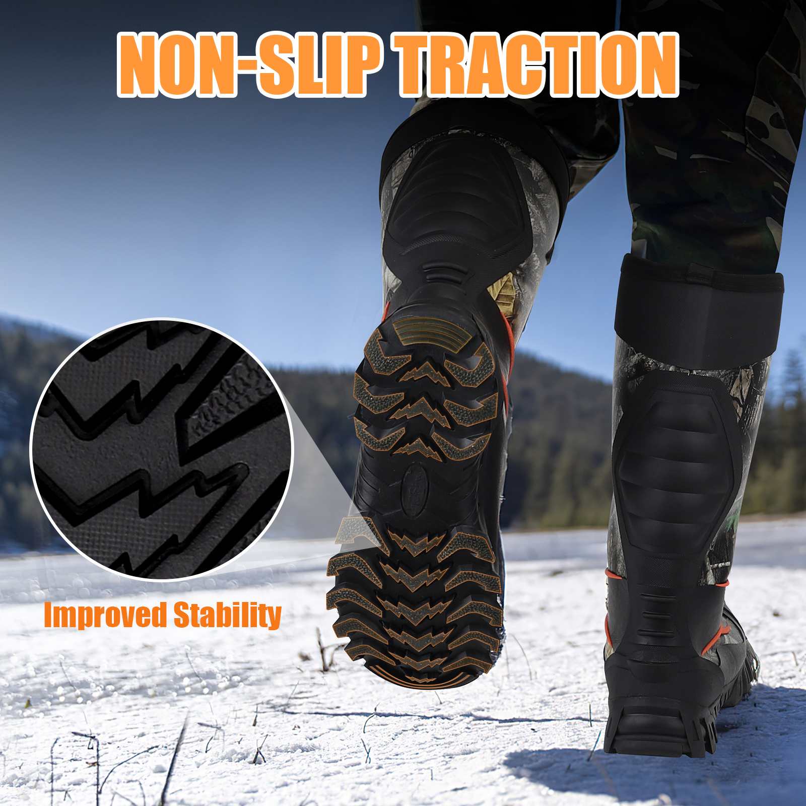 Insulated Camo Rubber Hunting Boots for Men Next Camo G2