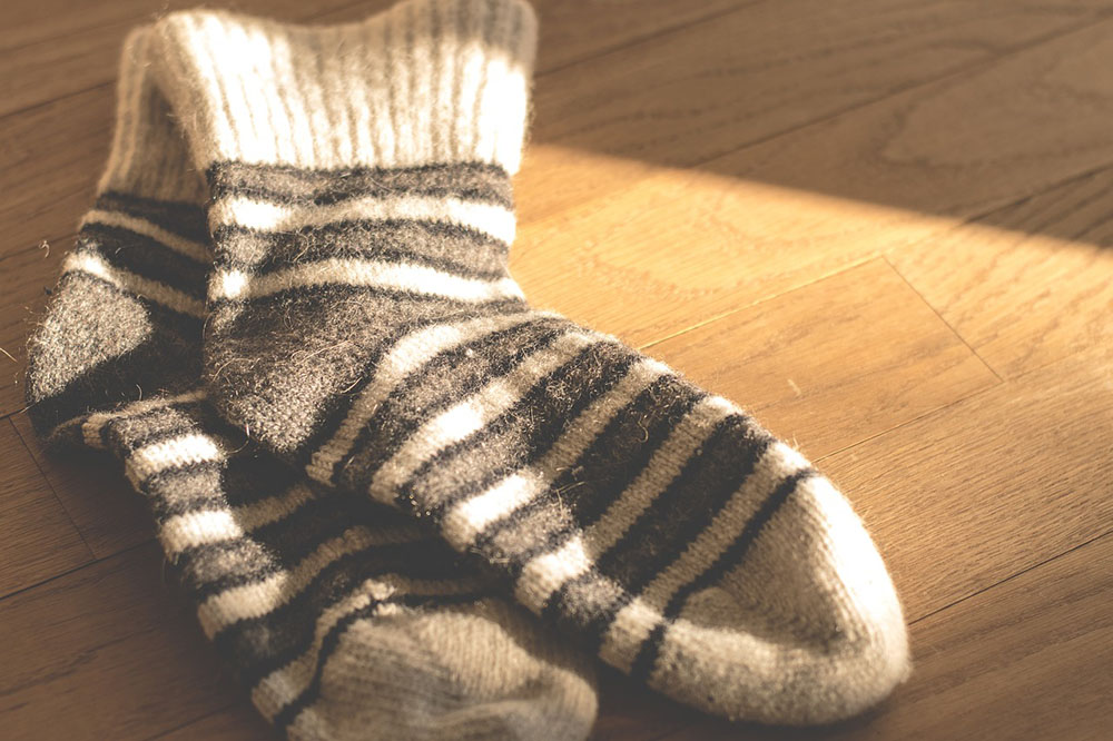 A pair of wool socks