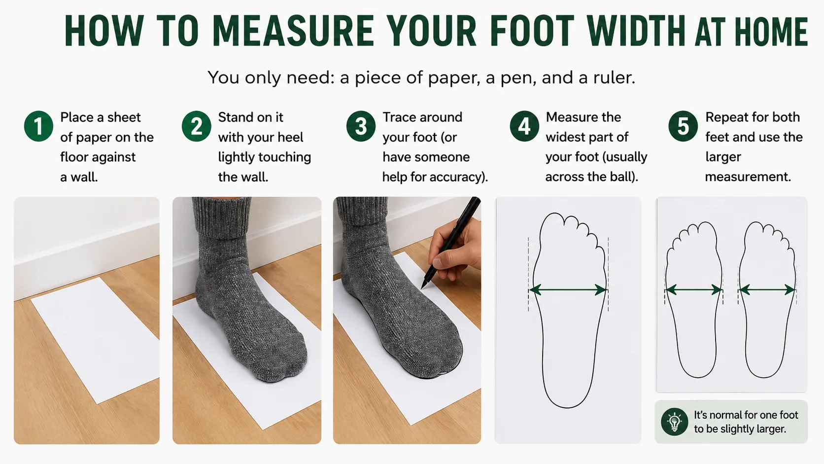 5 simple steps to measure your foot width
