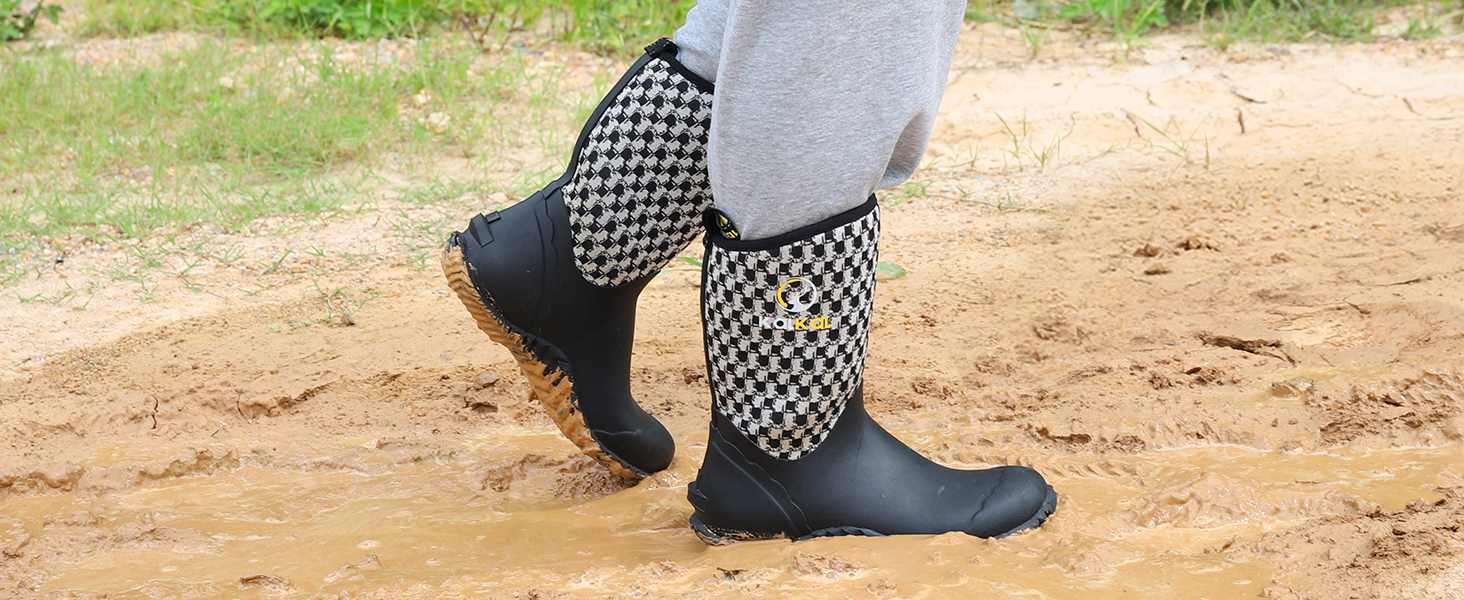 Kalkal muddy garden rain boots