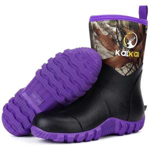 Purple waterproof womens garden boots