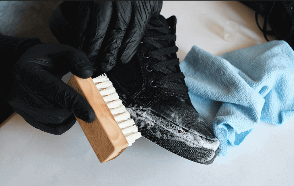 clean different boots with kitchen items