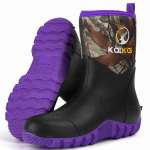 Kalkal Mid Calf Garden Yard Boots, Stylish Insulated Rain Boots With Steel Shank For Womens