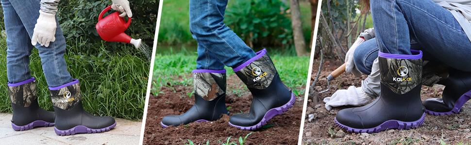 wear KalKal rain boots while clean garden