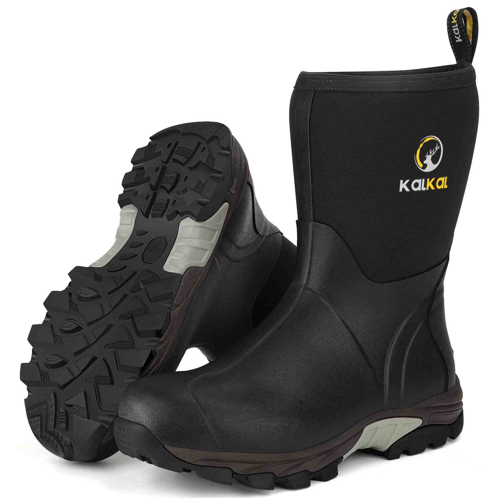 Kalkal Black Rubber Farm Boots