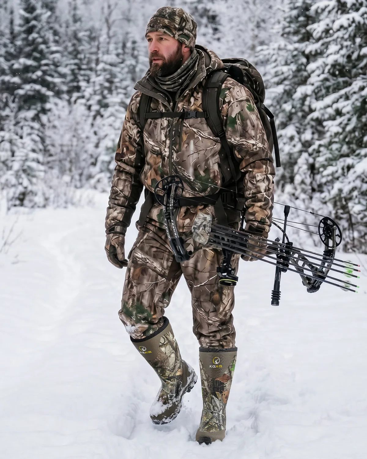 Kalkal rubber hunting boots for cold weather