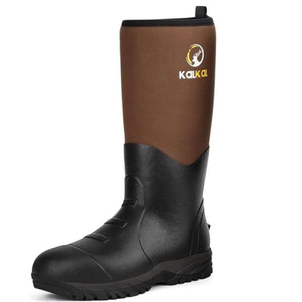 brown rubber boots