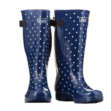 extra-wide-Jileon wide calf womens-rain-boots-navy