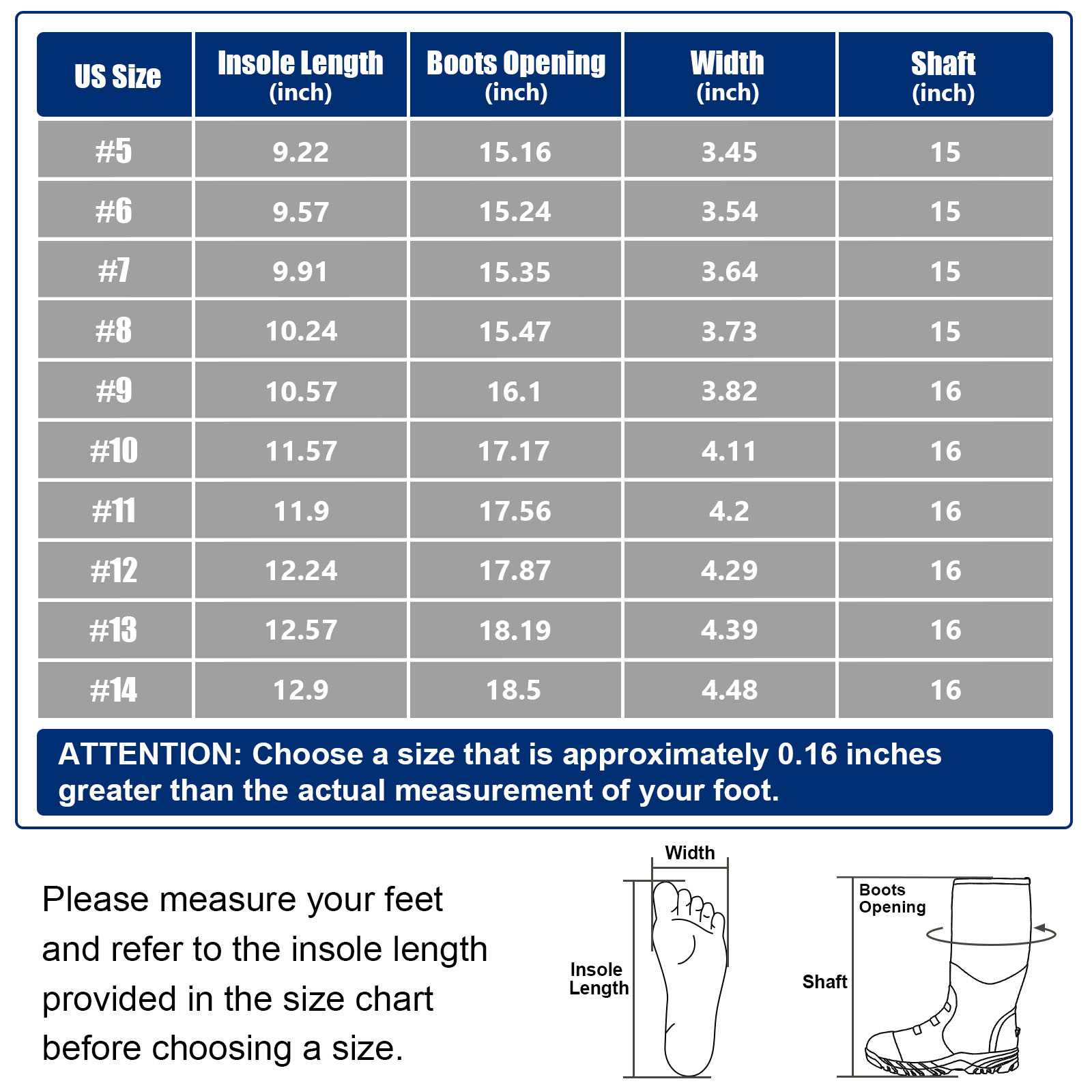kalka012 farm boots size chart
