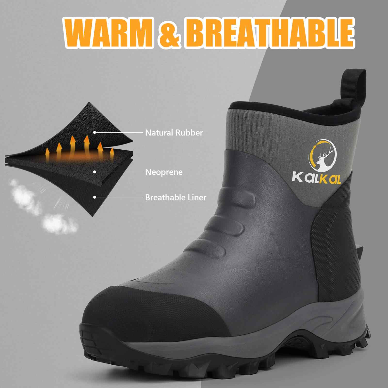 Kalkal Ankle Rubber Rain Boots Waterproof Commuter Boots