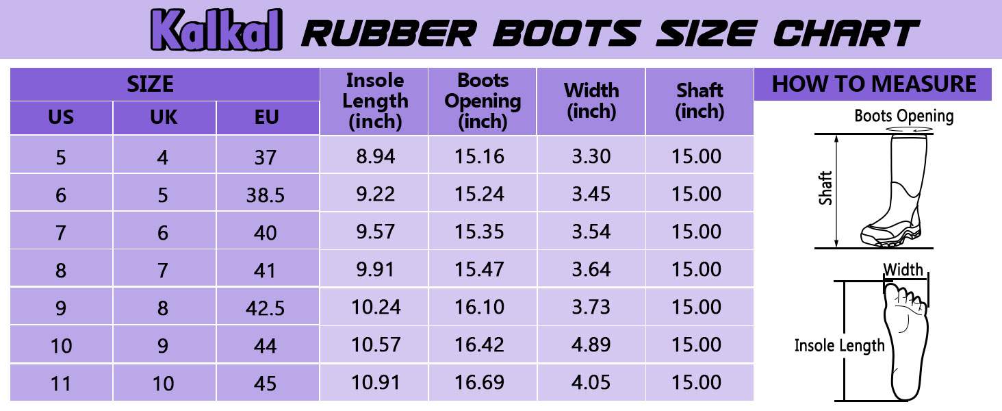 women hunting boots size chart