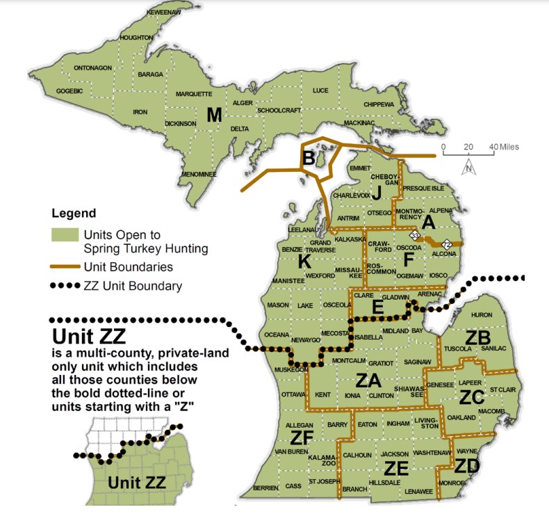 Michigan turkey management unit map