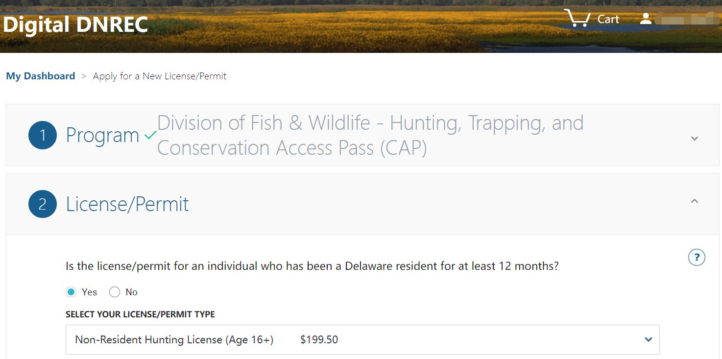 buy Delaware hunting license online