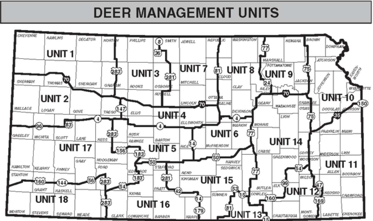 deer management units in Kansas