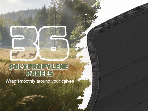 Snake gaiters with 36 polypropylene protective panels, durable snake leg guard built for hunting snake protection