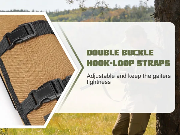 Adjustable buckle strap snake gaiters, secure fit snake leg guard that is suitable for any calf size