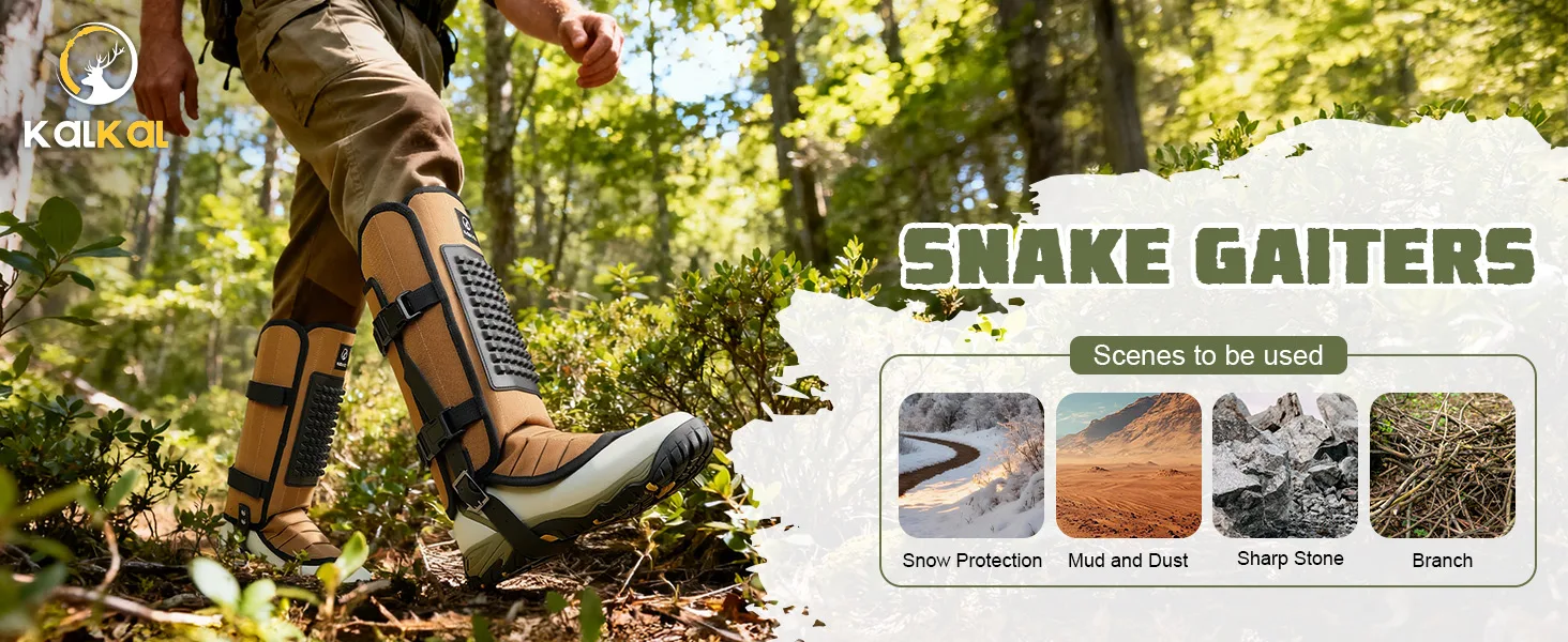 snake gaiters for low leg protection in various environments