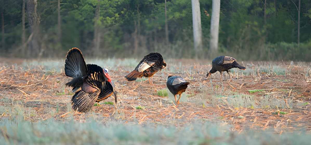 turkeys on the ground