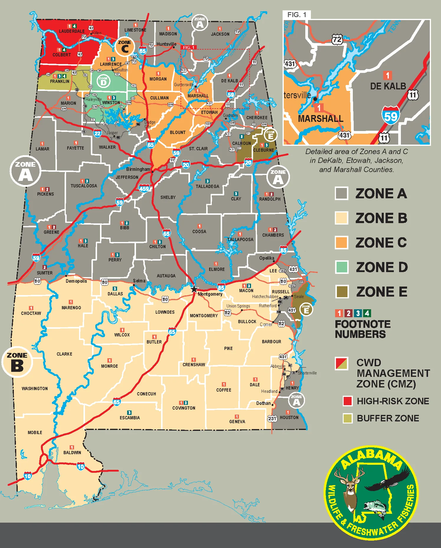 alabama deer season schedule map