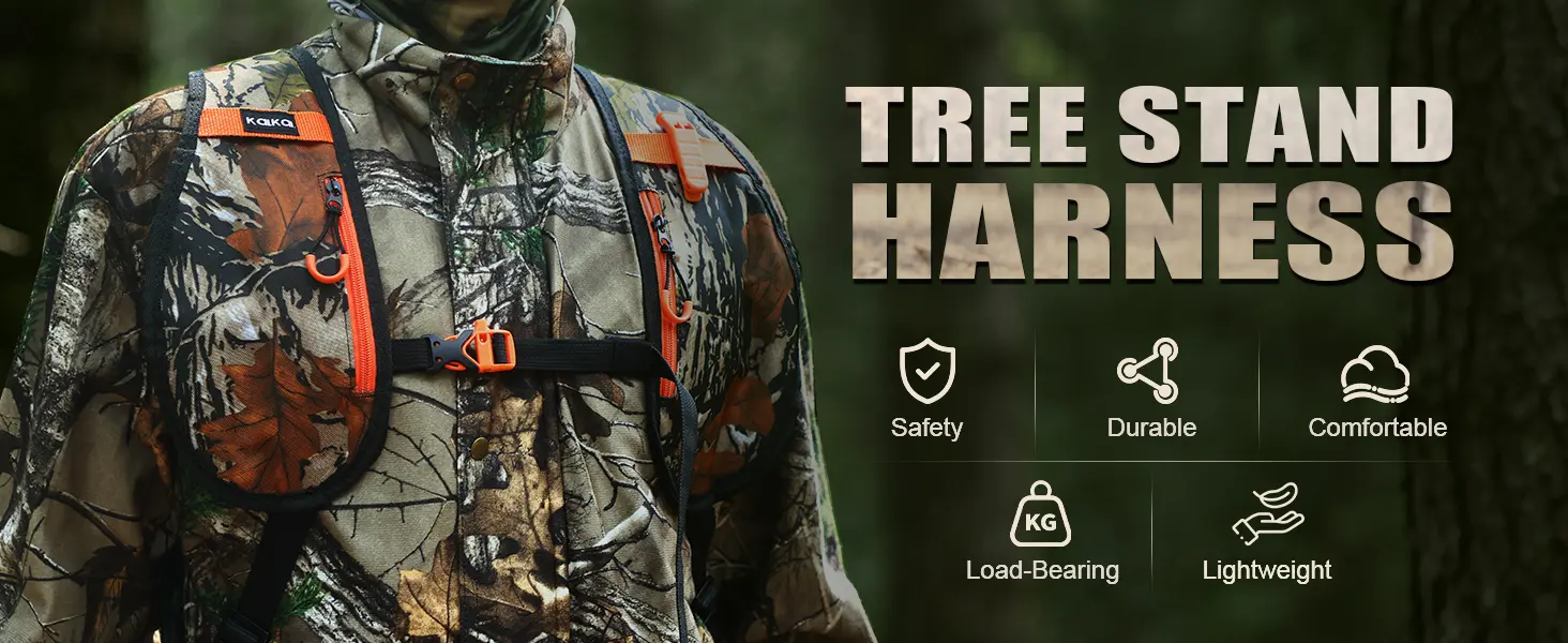 Lightweight hunting harness designed for comfort, durability and up to 300 lb capacity