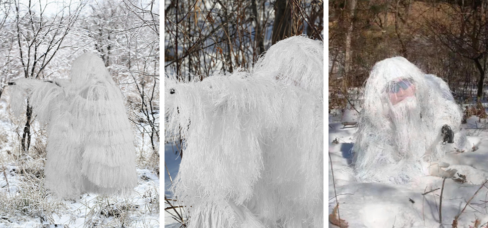kalkal ghillie suit in the snow
