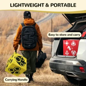 lightweight and portable target block can be carried anywhere for practice