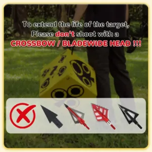recommend to use field tip arrows with foam target, not broadhead