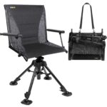 360° Swivel Hunting Chair Adjustable Height, Silent Heavy Duty Folding Ground Hunting Seat