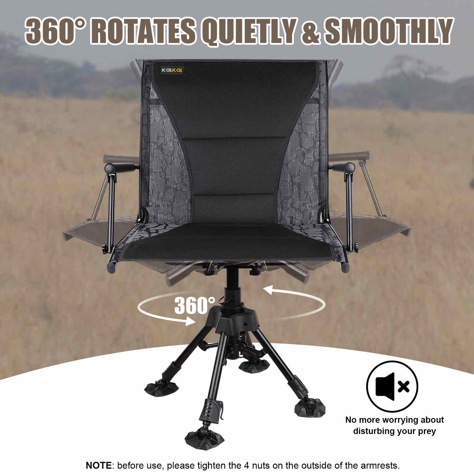 360 Swivel Hunting Chair Adjustable Heigh Ground Hunting Seat