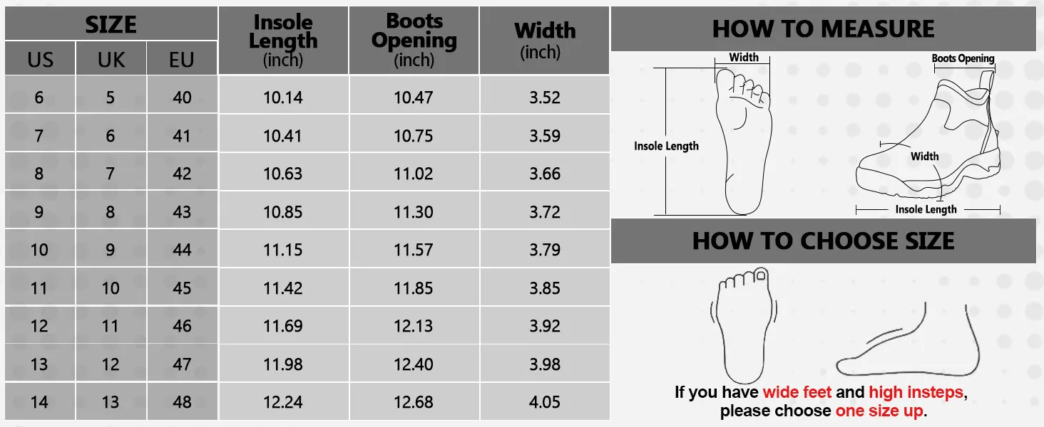 Kalkal men's rubber boot size chart - Kalk066