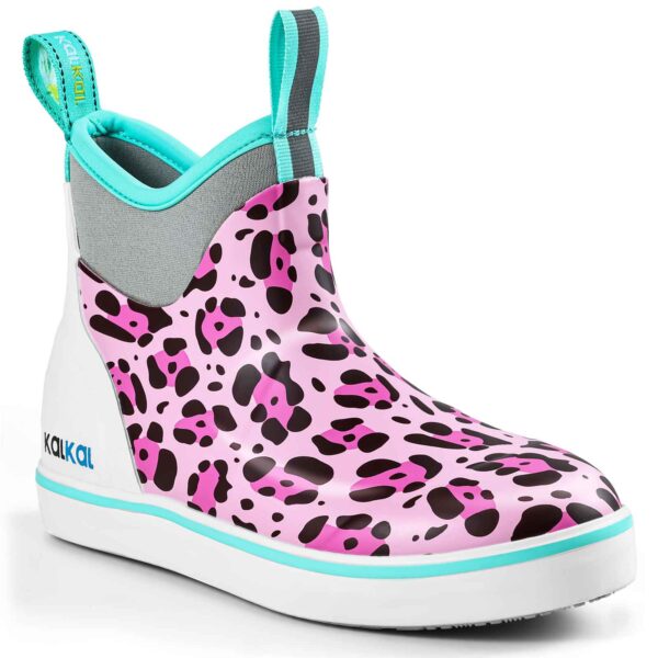 deck boots for girls pink leopard