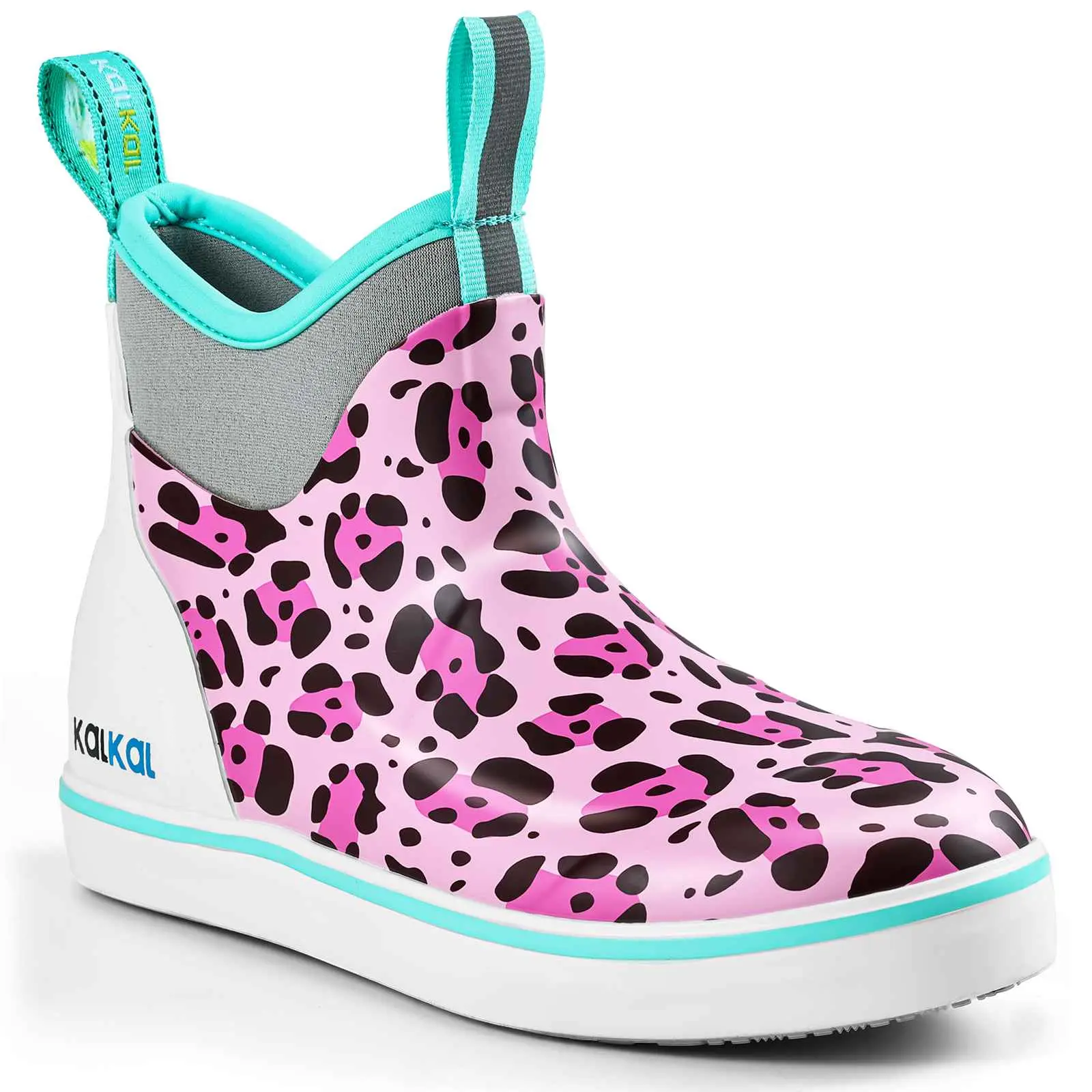 deck boots for girls pink leopard