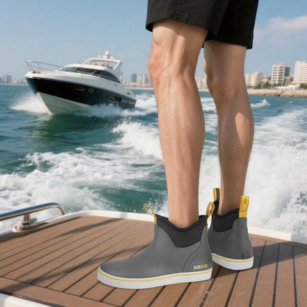 mens deck boots grey design perfectly match daily outfits in any weather