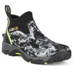 Men's Sport Ankle Deck Boots, Waterproof Short Rubber Boots Hiking Boots With EVA Sole