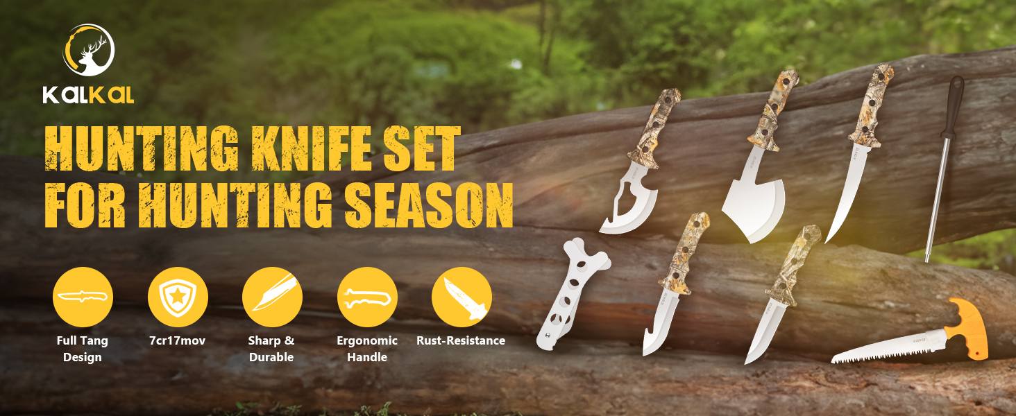 Kalkal hunting knife set for dressing game