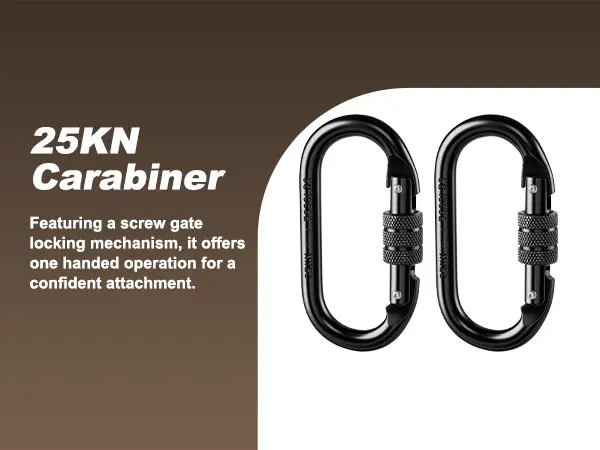 7075 aluminum carabiners included with the saddle hunting setup