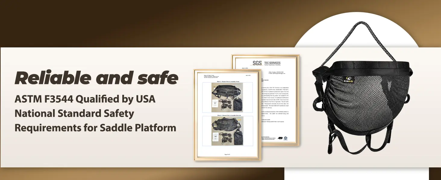 Kalkal hunting saddle tested to ASTM F3544 safety standards