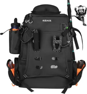 Kalkal 51L Large Waterproof Fishing Tackle Backpack