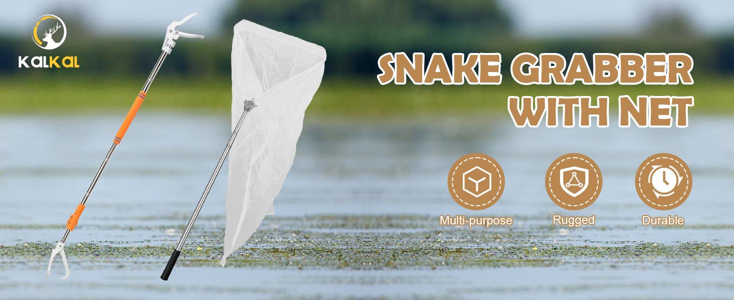 snake catching tool with net