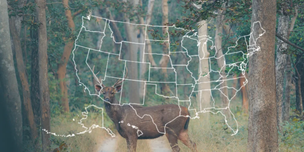 US hunting season schedules with map