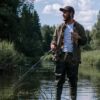 a fisherman is fishing in a river in Washington