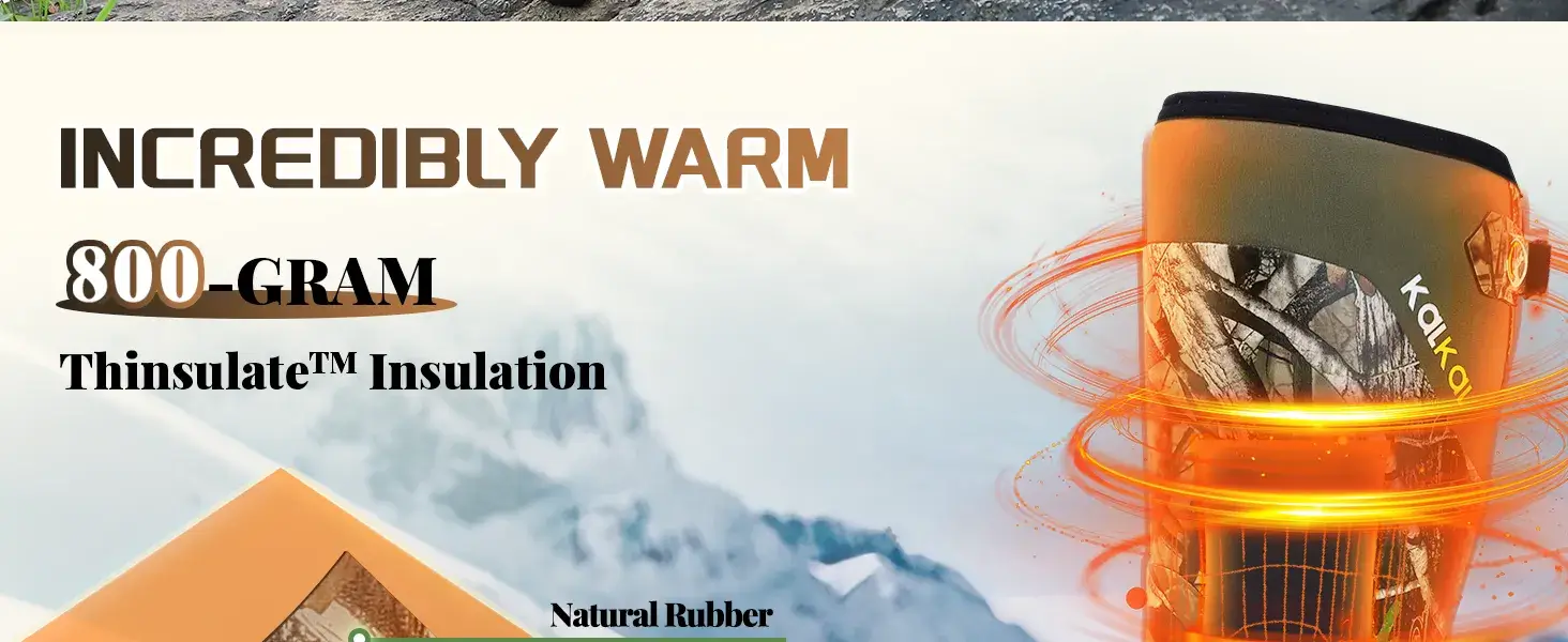 800 gram insulated boots to keep you warm in winter hunting