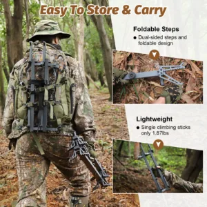 foldable climbing sticks for hunting, easy to carry adn best for mobile hunters