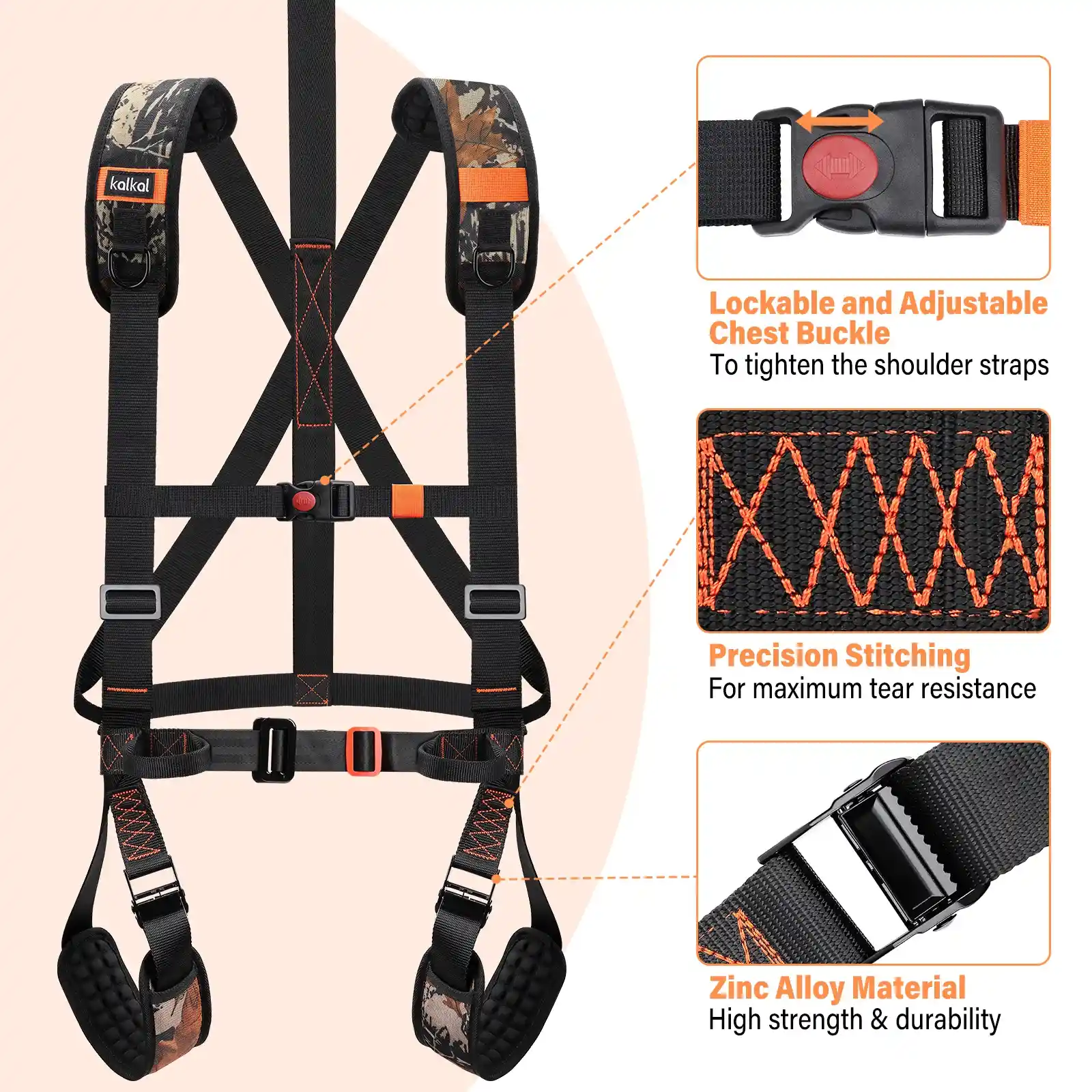 hunting climbing harness details hunting climbing harness buckles and stitching details