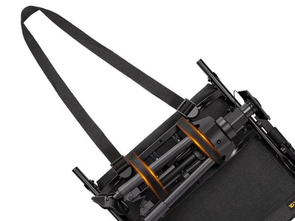 Collapsible back rest with shoulder strap