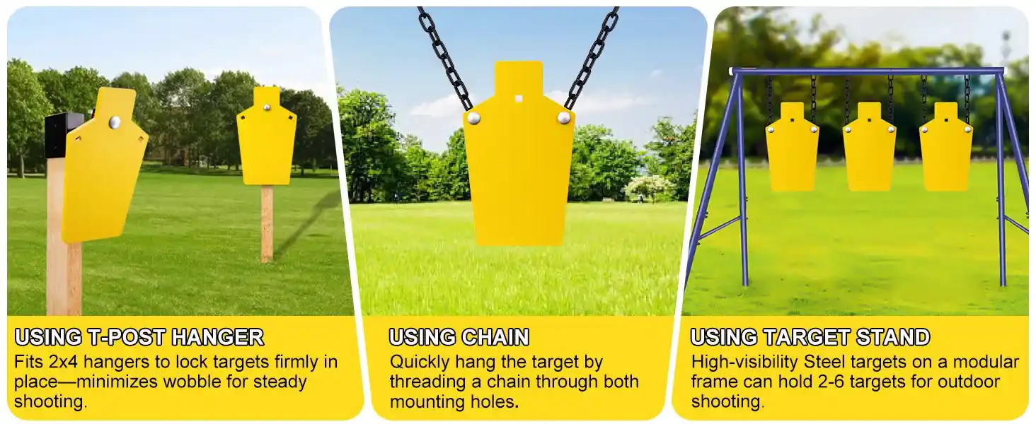 ar500 static steel target can be mounted anywhere for shooting practice