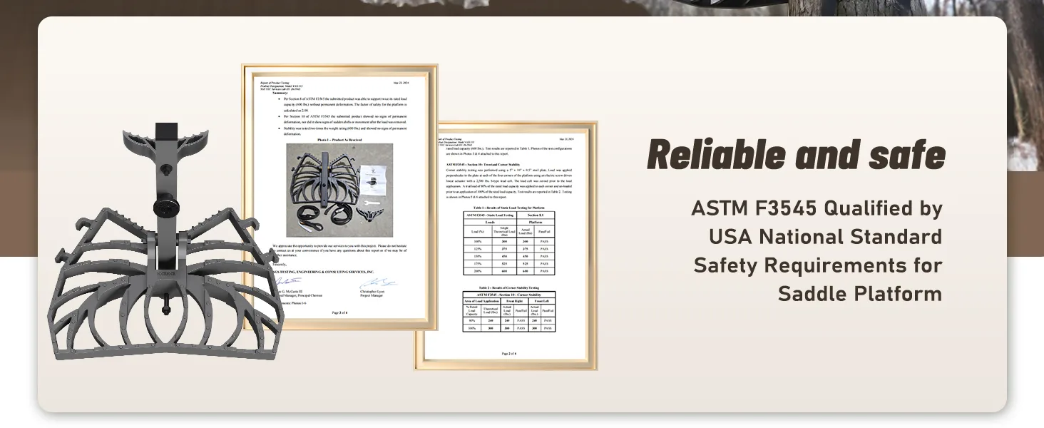 report shows that Kalkal saddle platform has passed the ASTM testing
