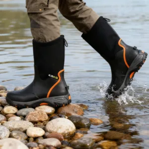 Kalkal mens black rubbe boots for any terrain and weather