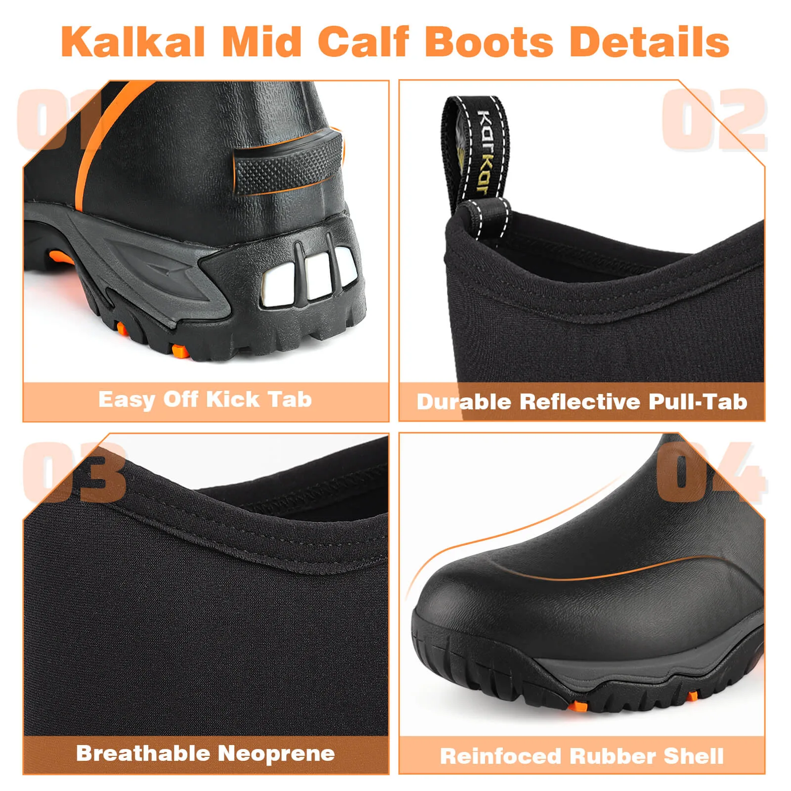 Kalkal mid calf boots details Kalkal mid calf boots details